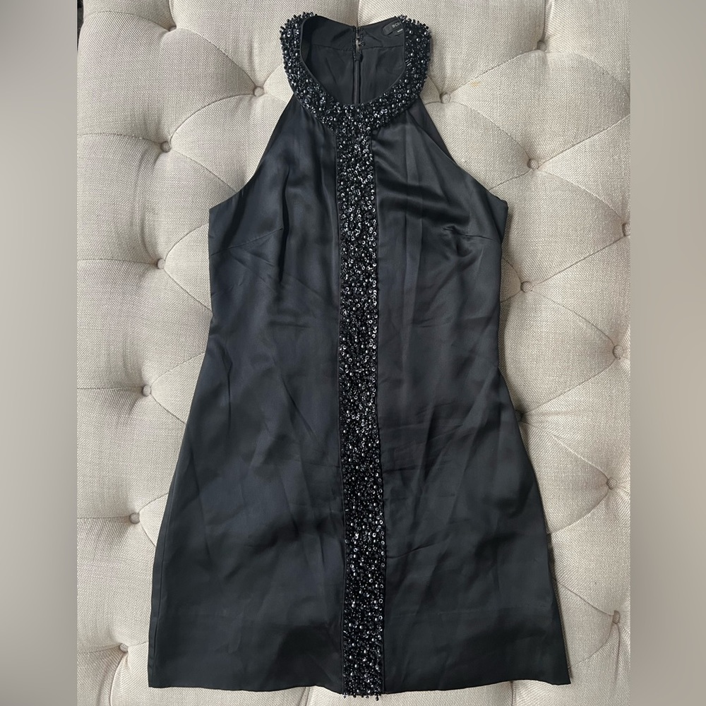 BCBG slinky black mini dress